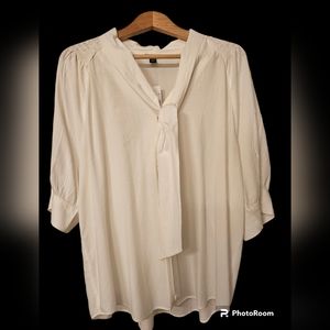 Ann Taylor Button Up Necktie Shirt